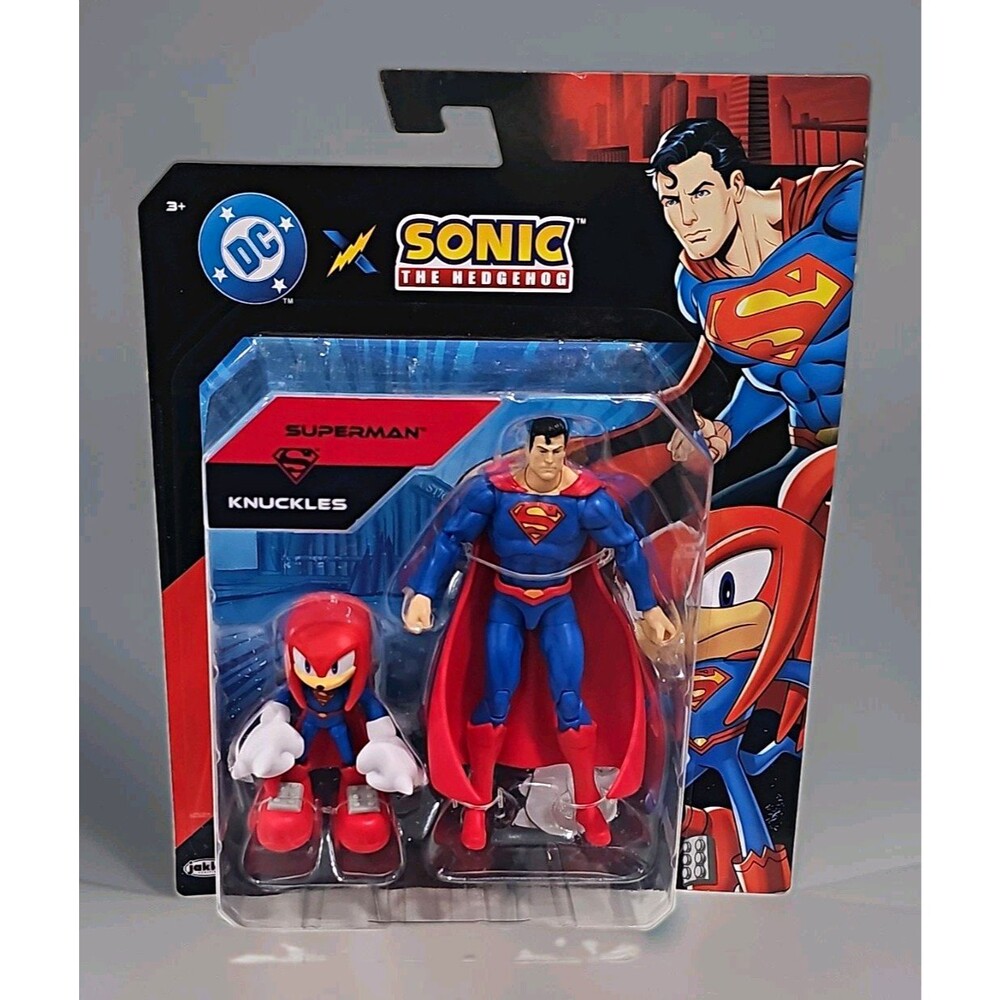 JAKKS Pacific Sonic the Hedgehog x DC Superman & Knuckles Figure Multipack Set